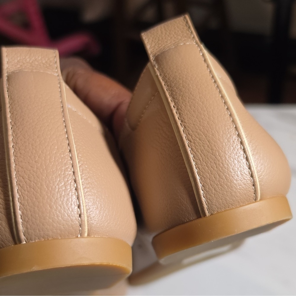 Everlane Women's Beige Slip-On Leather Flats Round Toe Lightweight Comfort 9 - Picture 7 of 7